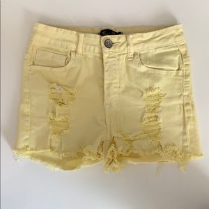 Klique B high rise yellow jean shorts